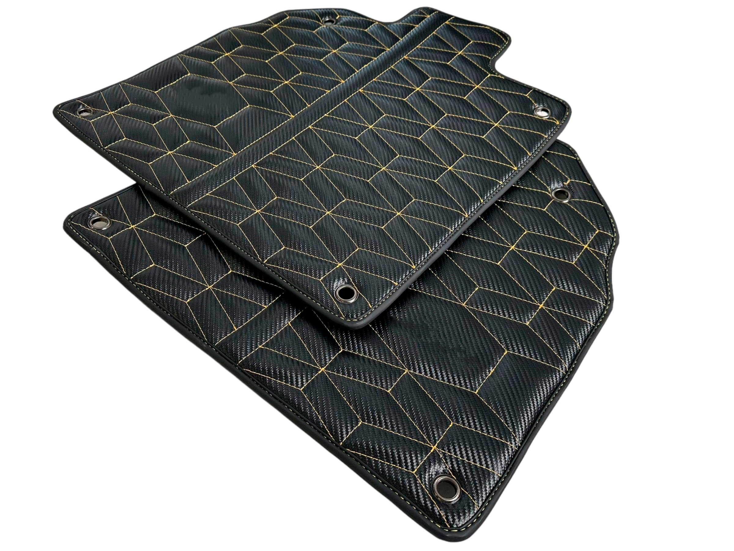 Customizable Carbon Leather Floor Mats for Lamborghini Aventador SVJ Limited Edition - AutoWin