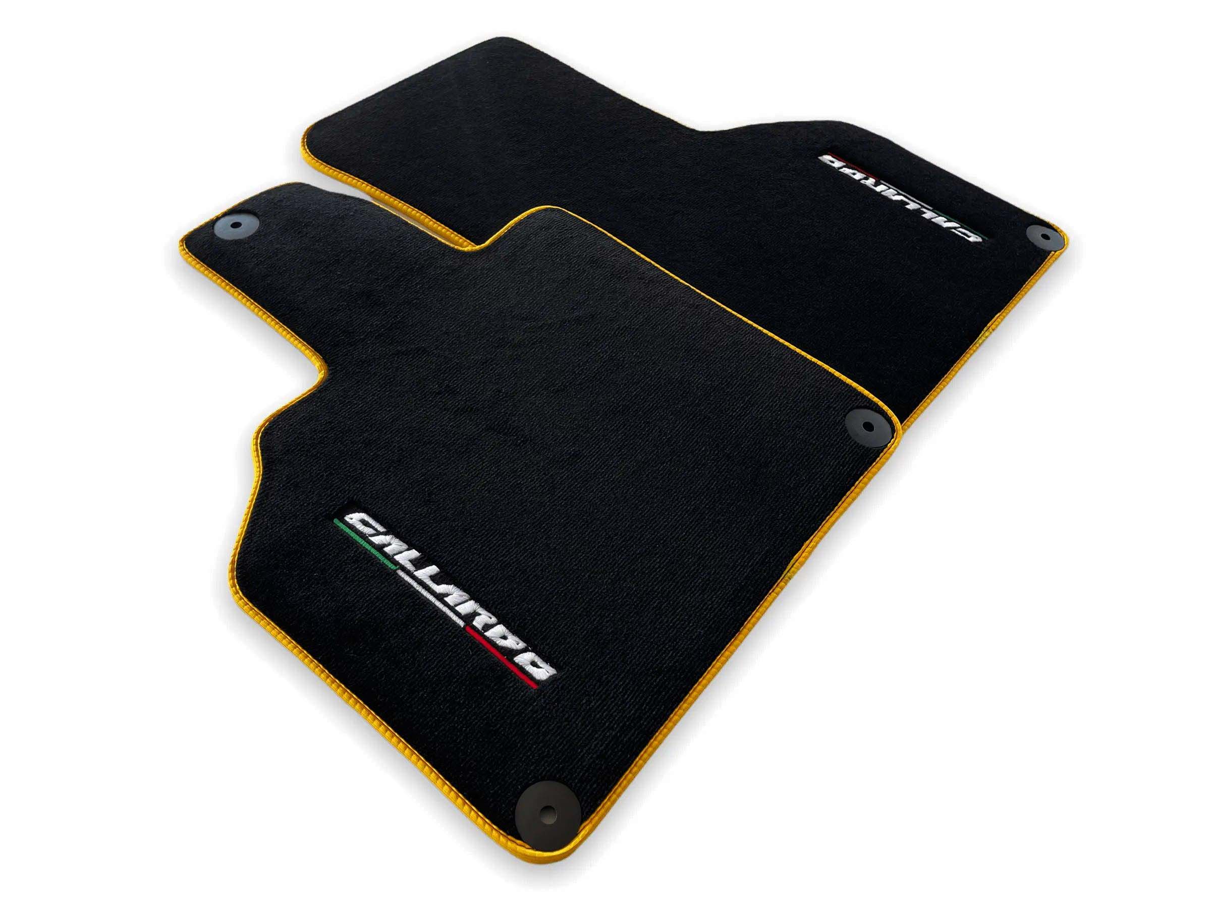 Floor Mats for Lamborghini Gallardo With Yellow Trim - AutoWin