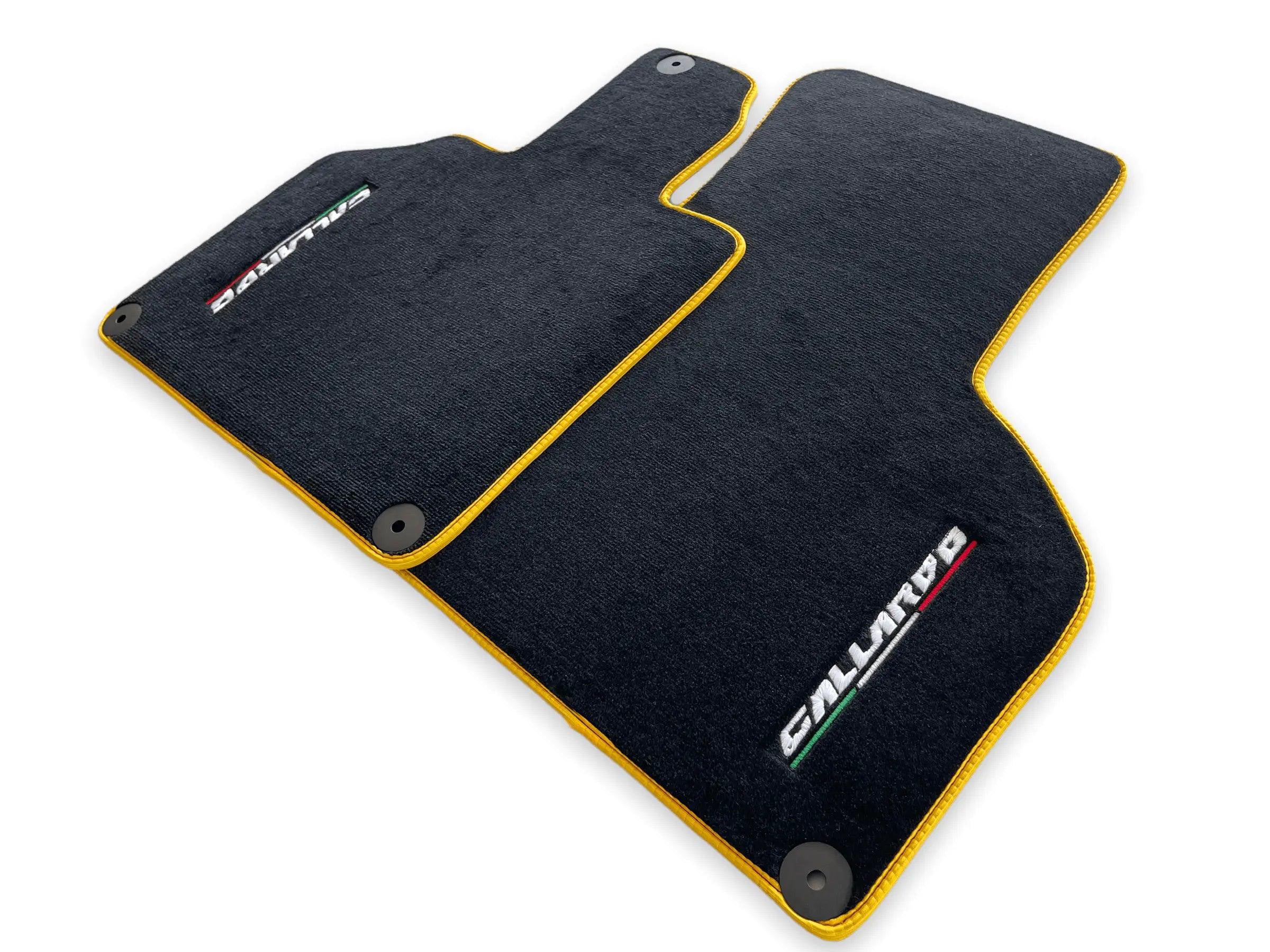 Floor Mats for Lamborghini Gallardo With Yellow Trim - AutoWin