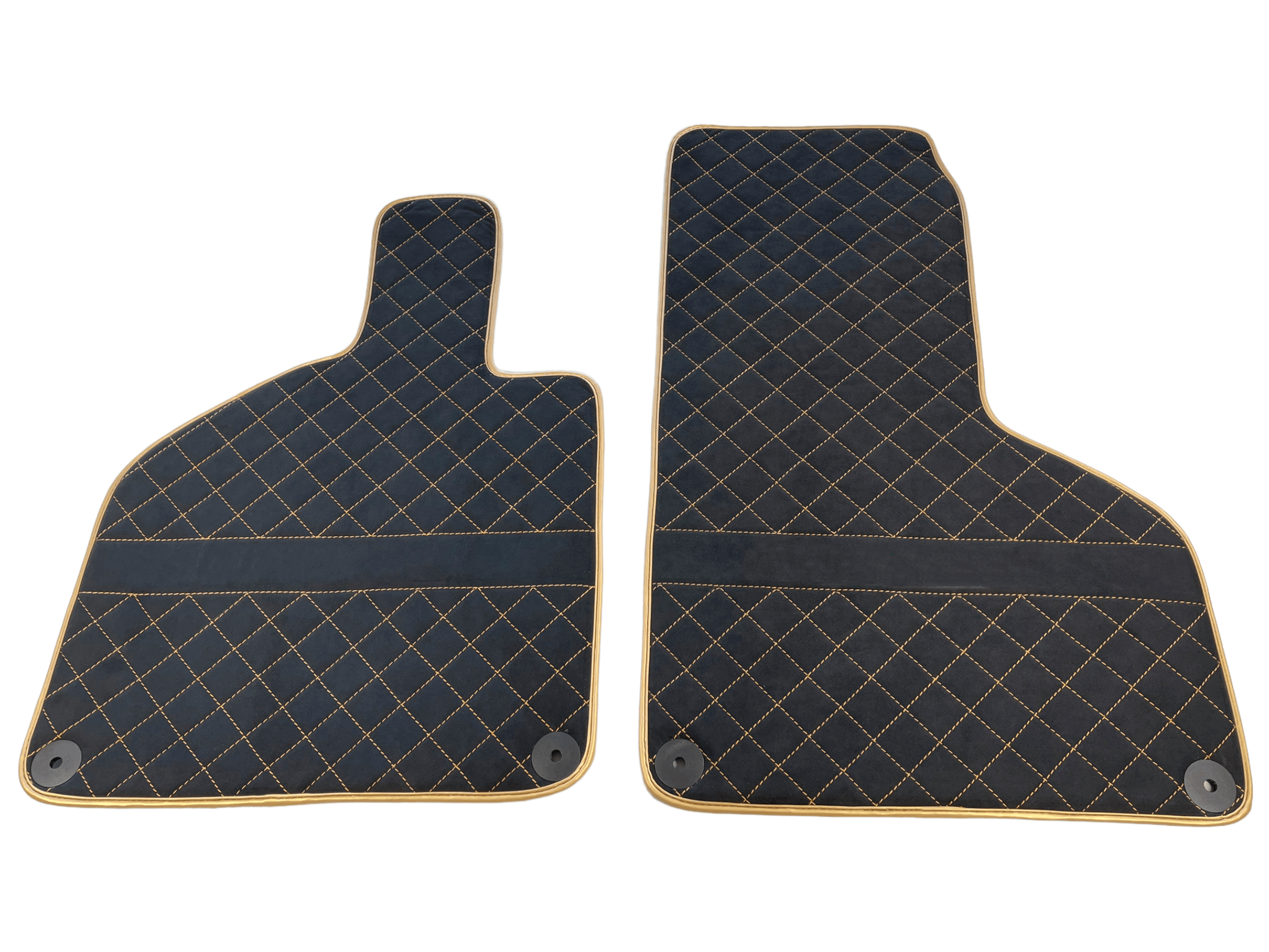 Customizable Floor Mats for Lamborghini Huracan Perfomante Alcantara Leather Gold Trim - AutoWin