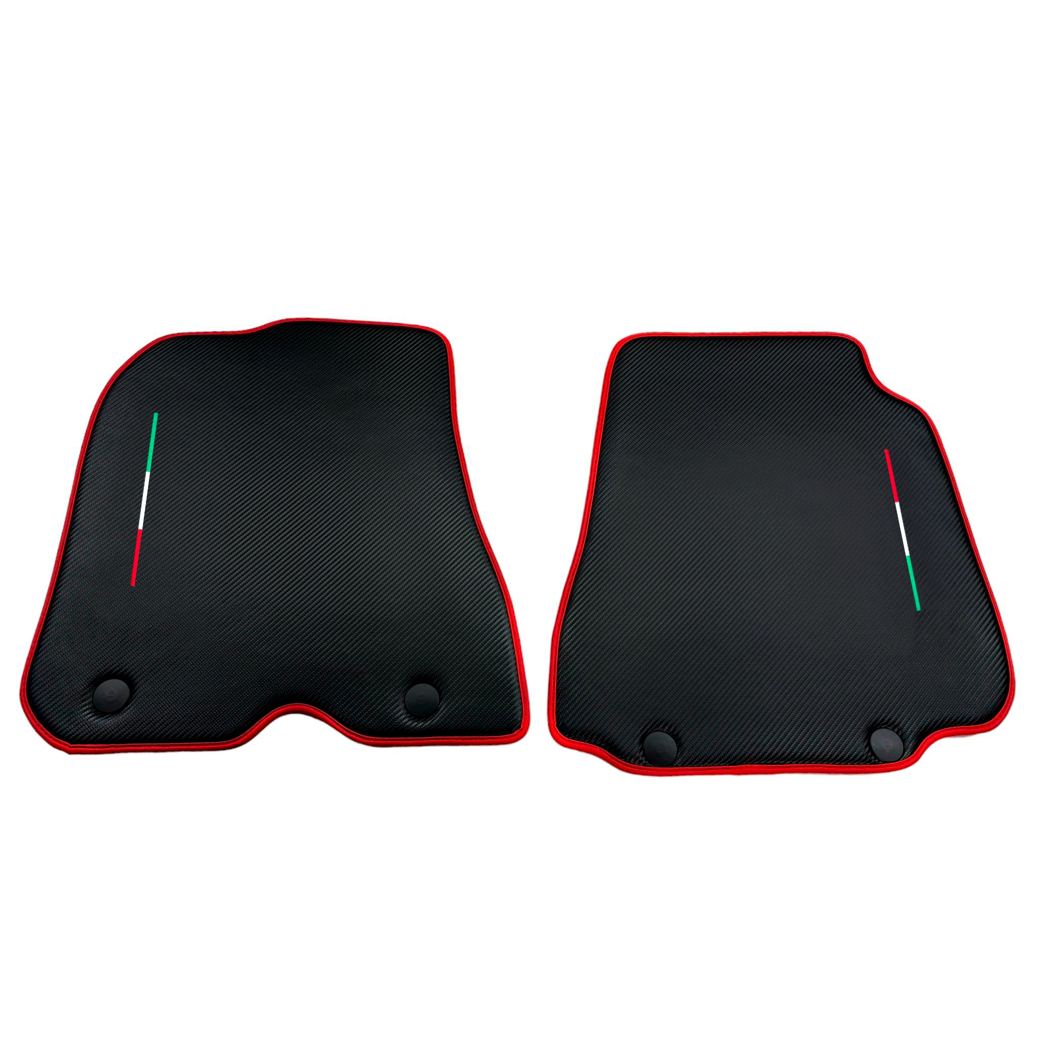 Carbon Fiber Leather Floor Mats for Ferrari 812 GTS (2019-2023) with Italian Flag - AutoWin