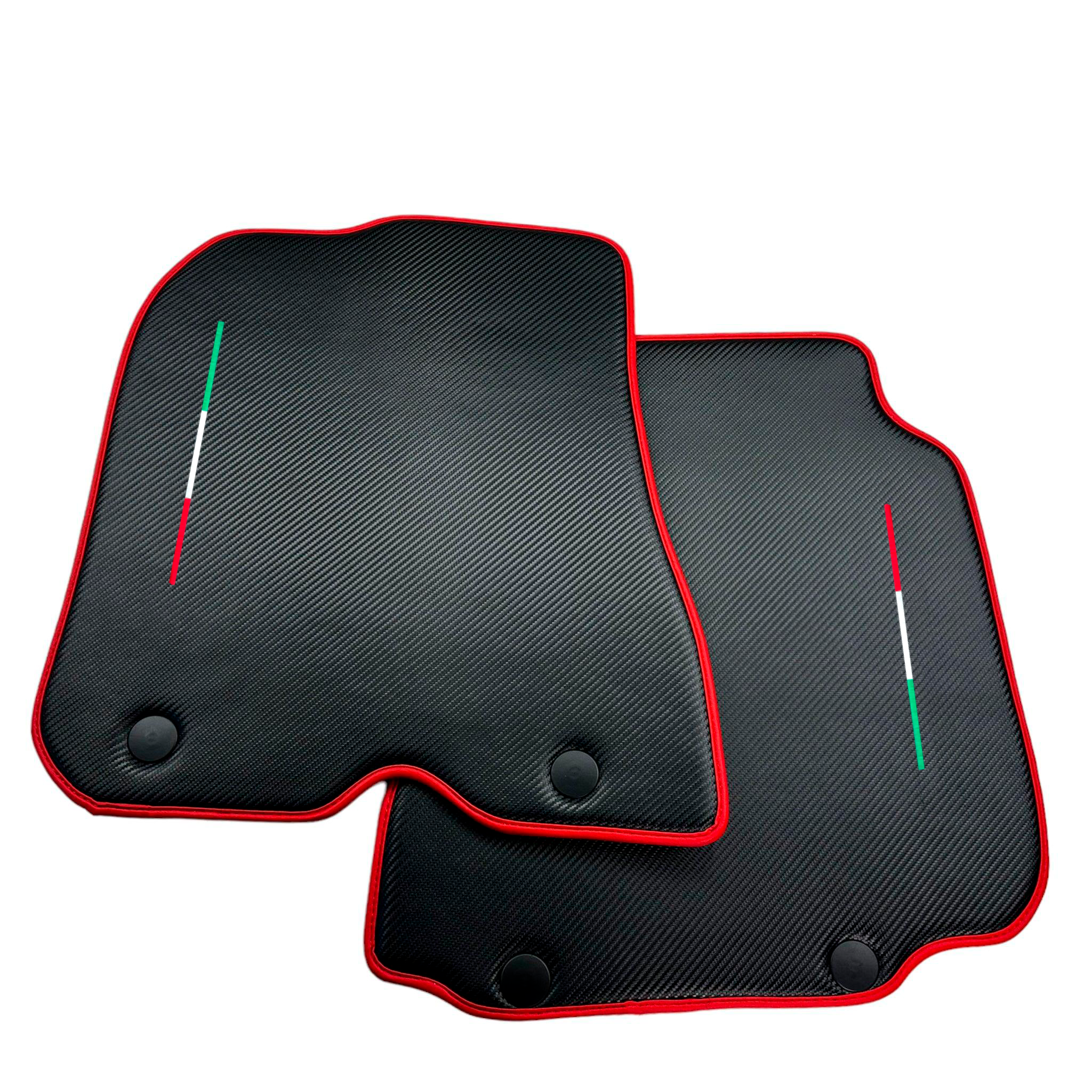 Carbon Fiber Leather Floor Mats for Ferrari 812 GTS (2019-2023) with Italian Flag - AutoWin