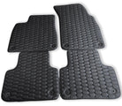 Custom Black Stitched Leather Floor Mats for Audi A8 D4 (2010-2017) 