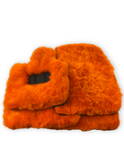 Orange Sheepskin Floor Mats For Rolls Royce Cullinan Rr31 2018-2023 Er56 Design Brand - AutoWin