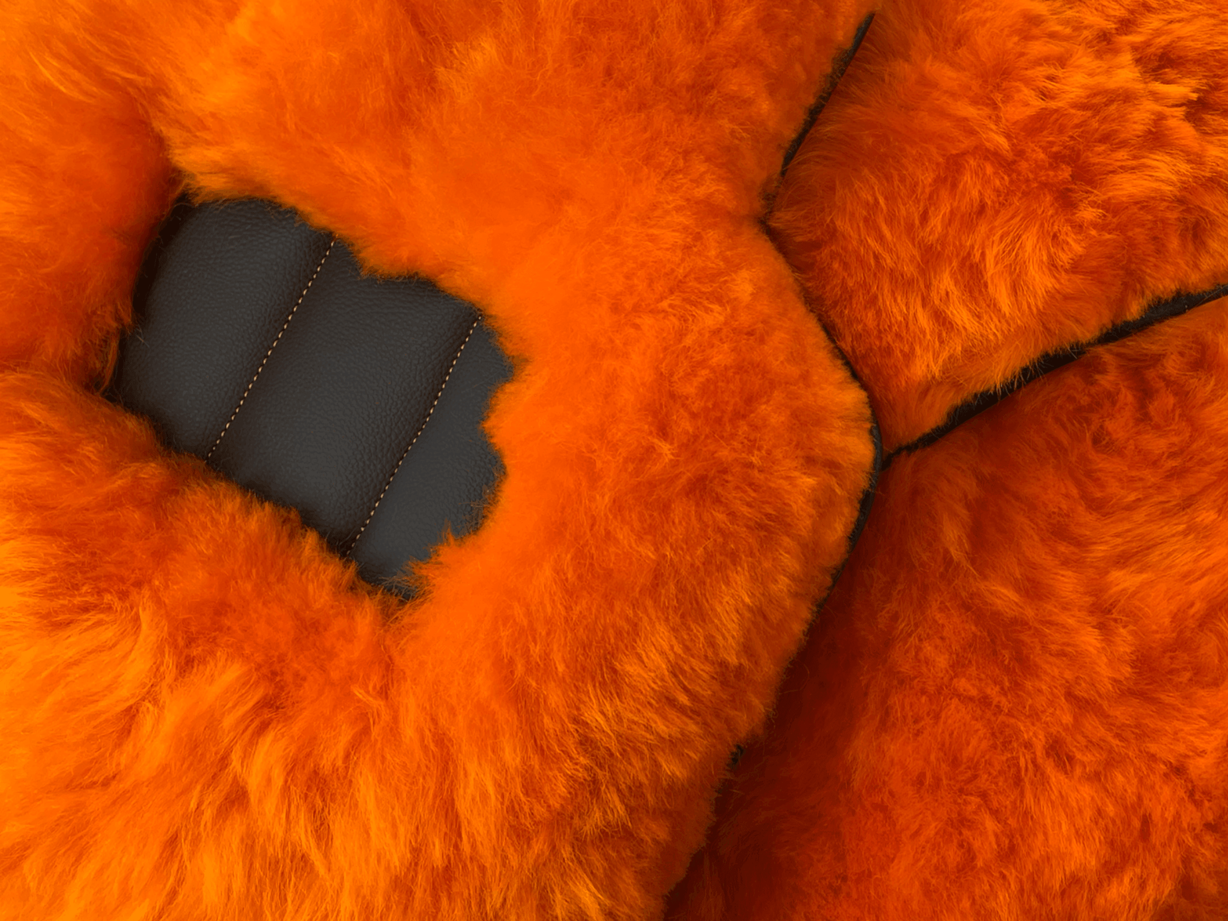 Orange Sheepskin Floor Mats For Rolls Royce Cullinan Rr31 2018-2023 Er56 Design Brand - AutoWin