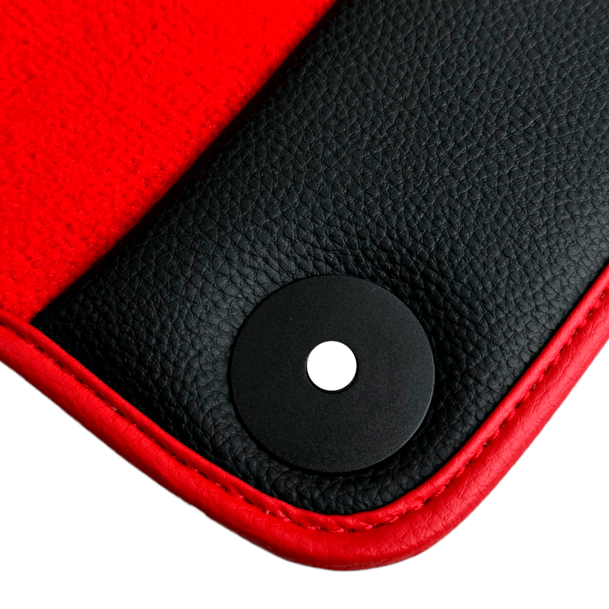 Red Floor Mats for Porsche Macan (2014-2023) with Leather - AutoWin