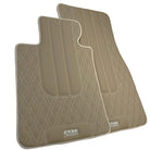 Beige Leather Floor Floor Mats For BMW 1 Series F40 | Fighter Jet Edition Autowin Brand |Sky Blue Trim