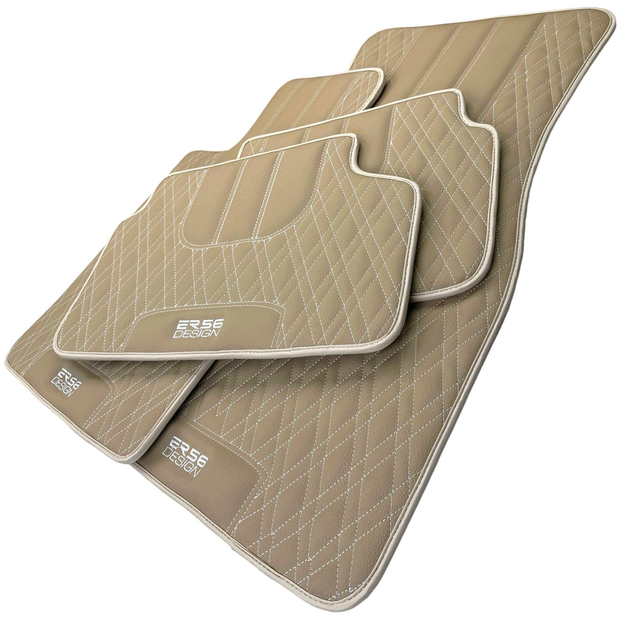 Beige Leather Floor Floor Mats For BMW 4 Series F32