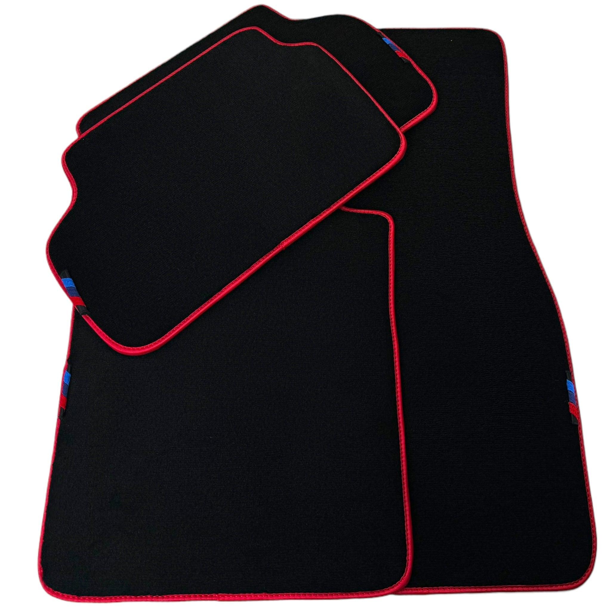 Black Floor Floor Mats For BMW 1 Series F40 | Fighter Jet Edition Autowin Brand |Red Trim