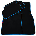 Black Floor Floor Mats For BMW 1 Series F40 | Fighter Jet Edition Autowin Brand |Sky Blue Trim