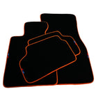 Black Floor Floor Mats For BMW 3 Series E93 | Fighter Jet Edition Brand |Orange Trim