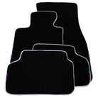 Black Floor Floor Mats For BMW 5 Series E60 | White Trim