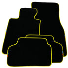Black Floor Floor Mats For BMW 6 Series G32 GT Gran Turismo | Fighter Jet Edition AutoWin Brand | Yellow Trim