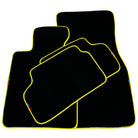 Black Floor Mats For BMW 5 Series E28 Sedan | Fighter Jet Edition | Yellow Trim