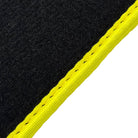 Black Floor Mats For BMW 5 Series E28 Sedan | Fighter Jet Edition | Yellow Trim