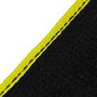 Black Floor Mats For BMW 5 Series E28 Sedan | Fighter Jet Edition | Yellow Trim