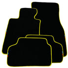 Black Floor Mats For BMW 5 Series E28 Sedan | Fighter Jet Edition | Yellow Trim