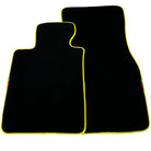 Black Floor Mats For BMW 5 Series E28 Sedan | Fighter Jet Edition | Yellow Trim