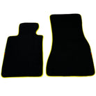 Black Floor Mats For BMW 5 Series E28 Sedan | Fighter Jet Edition | Yellow Trim