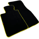 Black Floor Mats For BMW 5 Series E28 Sedan | Fighter Jet Edition | Yellow Trim