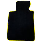 Black Floor Mats For BMW 5 Series E28 Sedan | Fighter Jet Edition | Yellow Trim