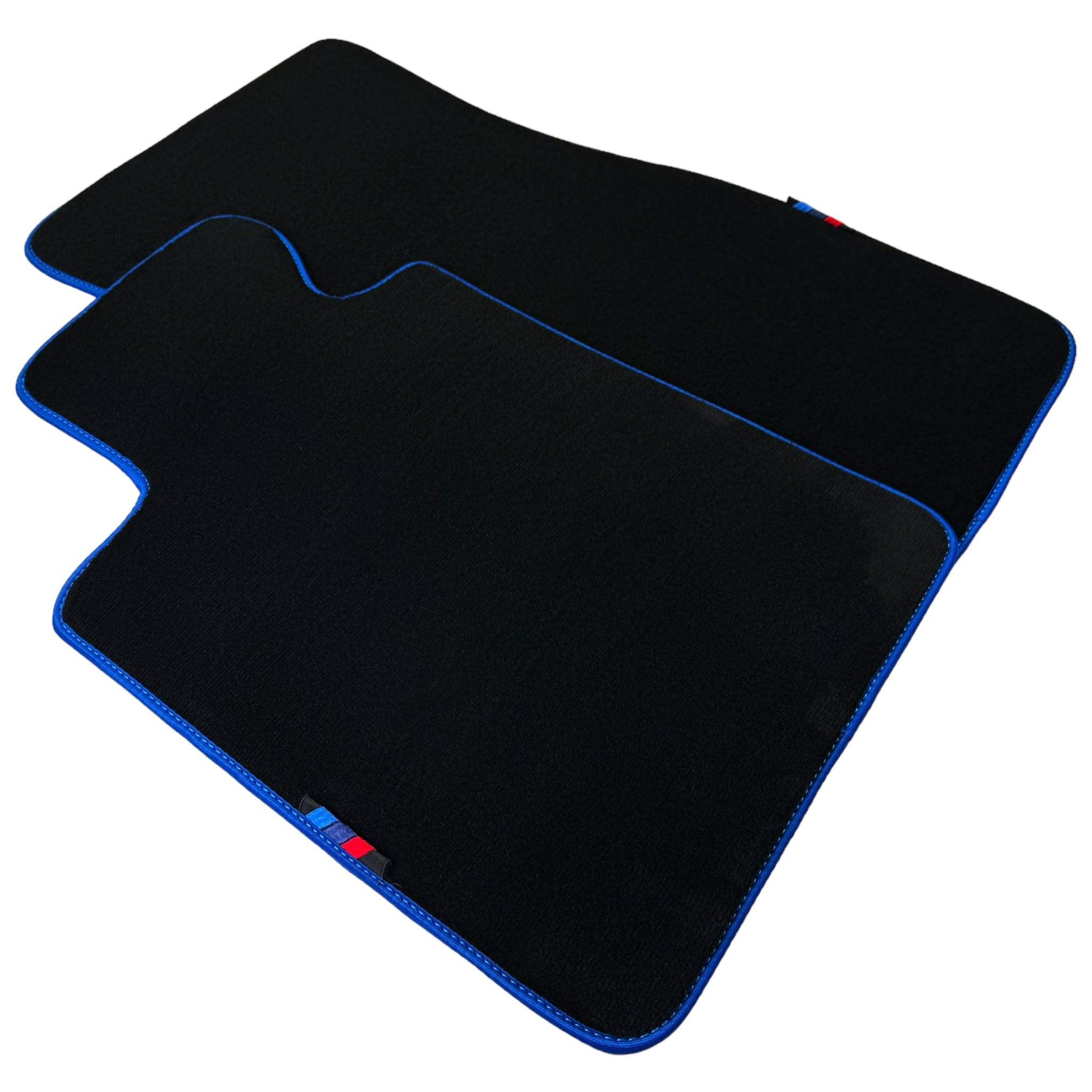 Black Floor Mats For BMW 6 Series E64 Convertible | Blue Trim