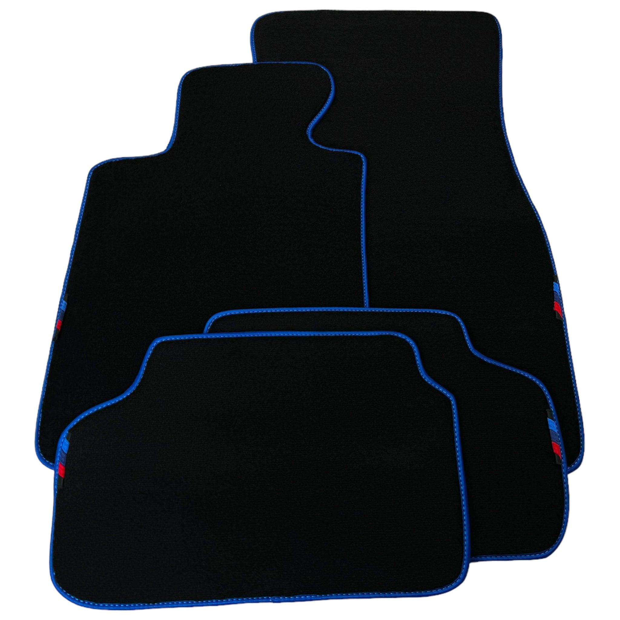 Black Floor Mats For BMW 6 Series E64 Convertible | Blue Trim