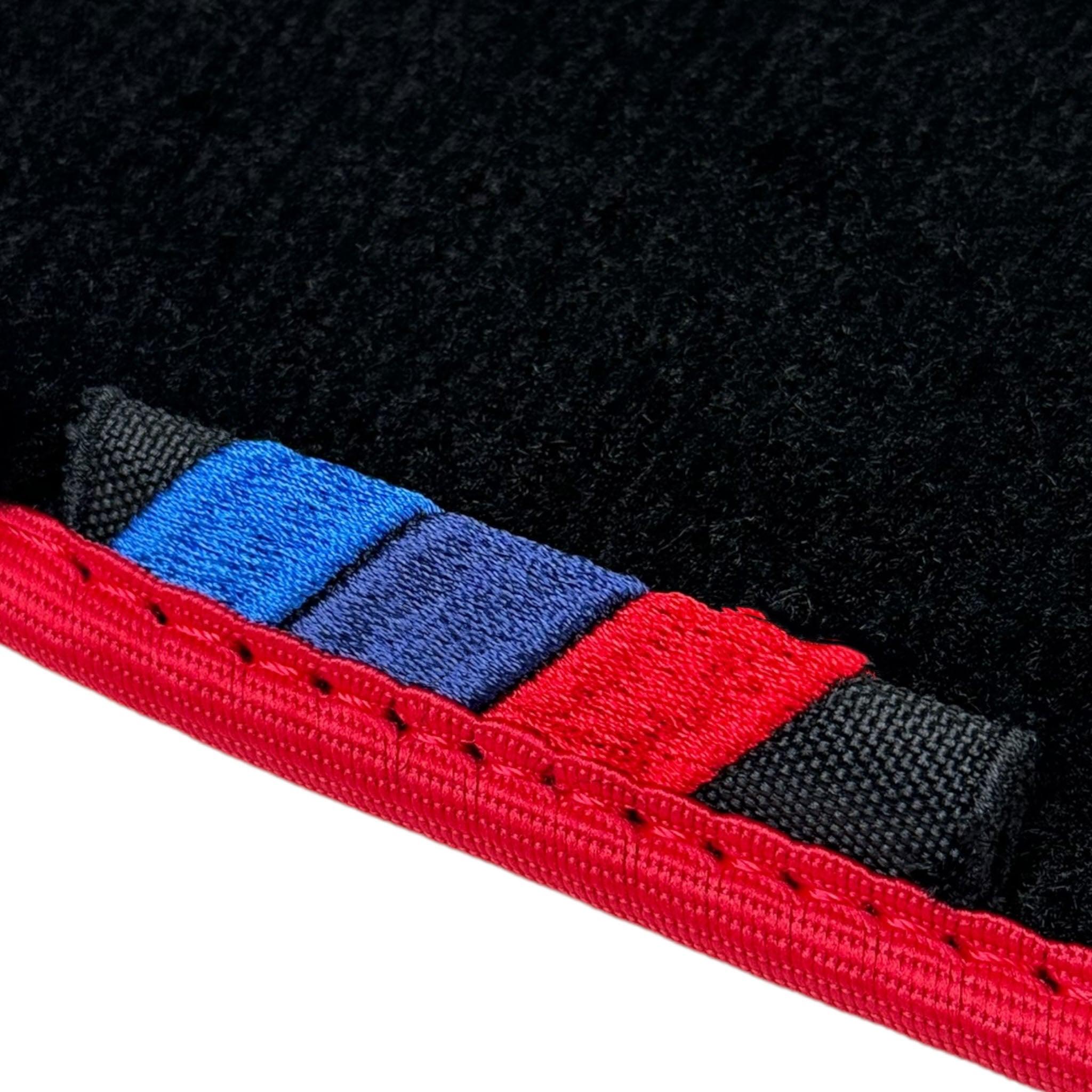 Black Floor Mats For BMW 6 Series E64 Convertible | Red Trim