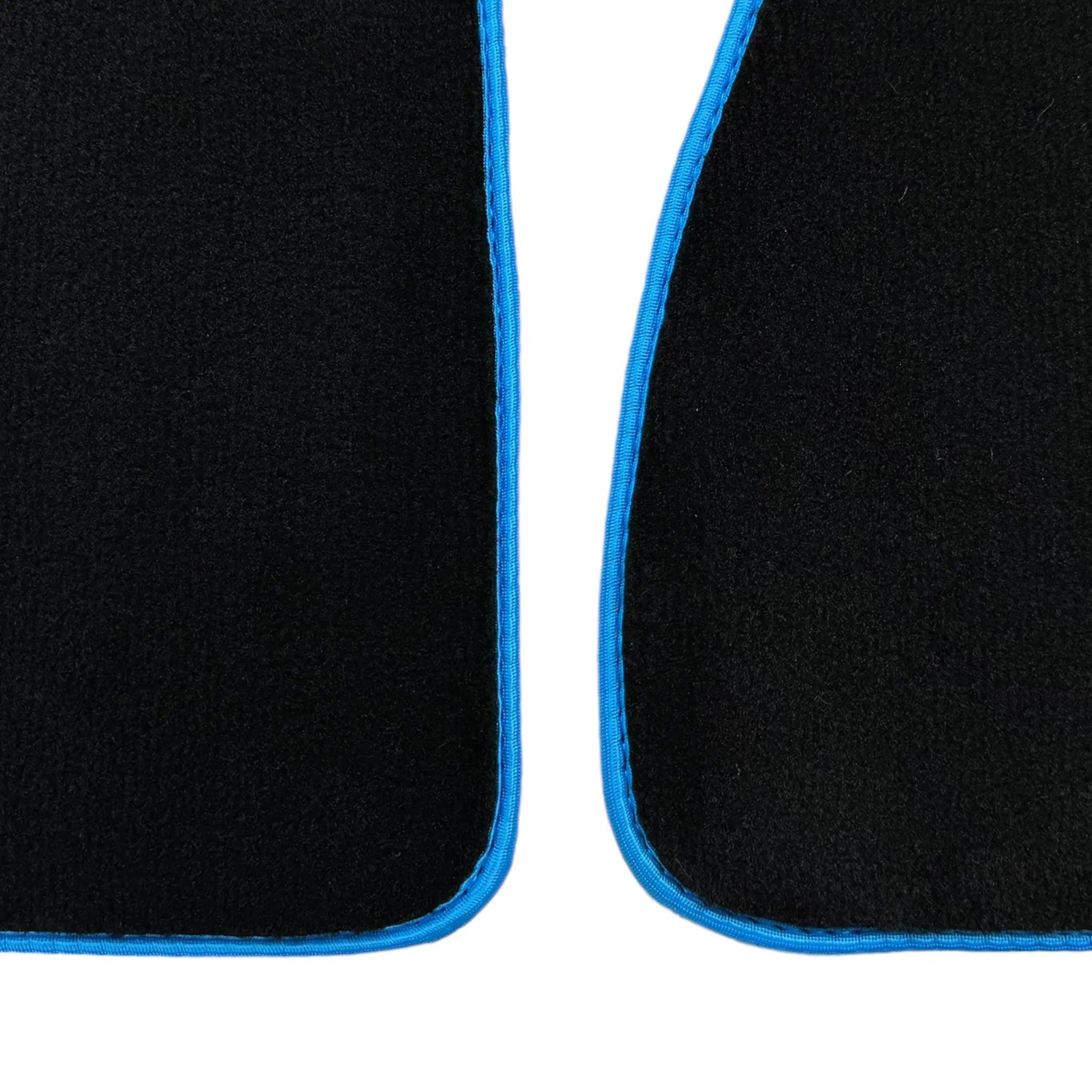 Black Floor Mats For BMW 6 Series E64 Convertible | Sky Blue Trim