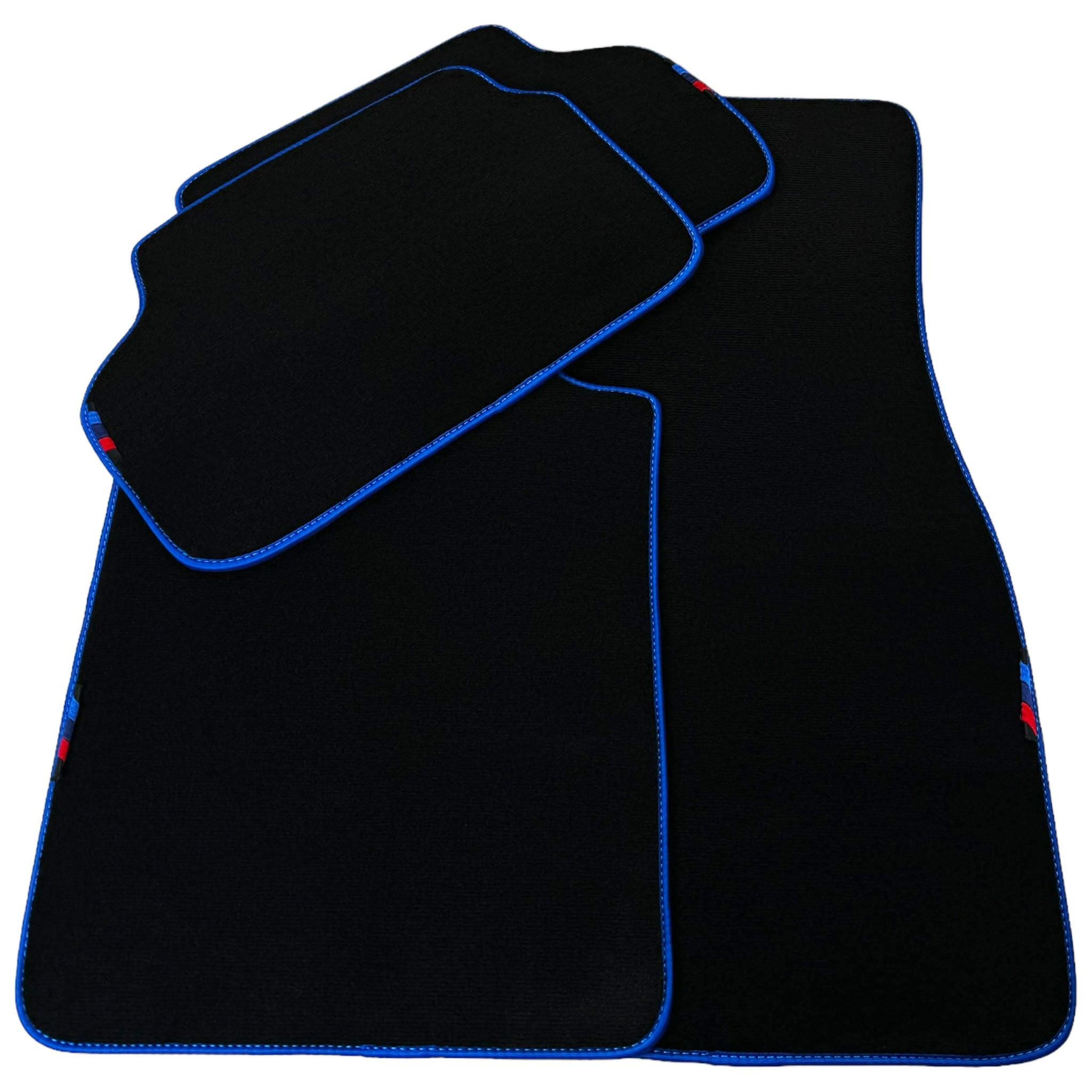 Black Floor Mats For BMW 6 Series F13 2-door Coupe | Blue Trim