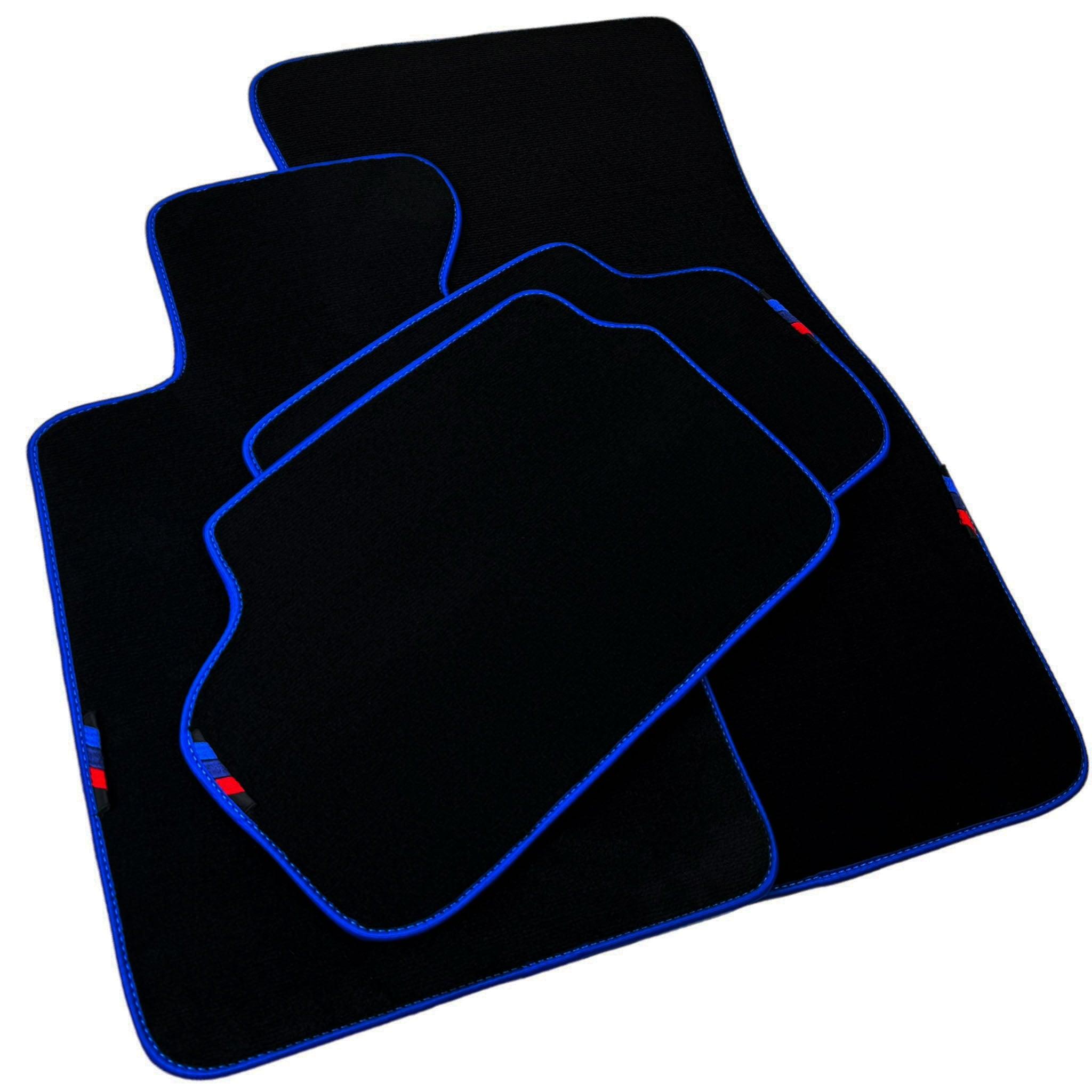 Black Floor Mats For BMW 6 Series F13 2-door Coupe | Blue Trim