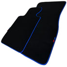 Black Floor Mats For BMW 7 Series E32 | Blue Trim