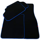 Black Floor Mats For BMW 7 Series E32 | Blue Trim