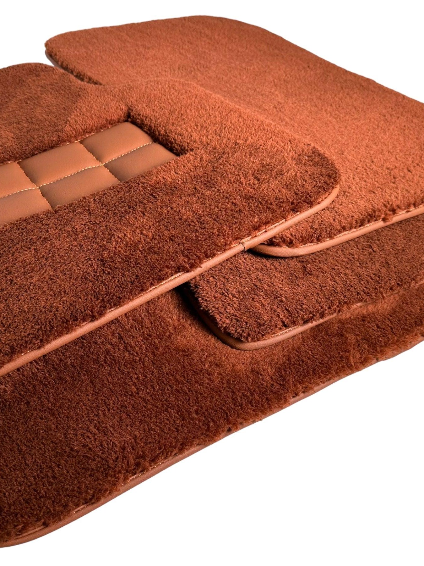 Brown Sheepskin Floor Mats For Rolls Royce Ghost Sedan 2010-2019 Er56 Design Brand - AutoWin