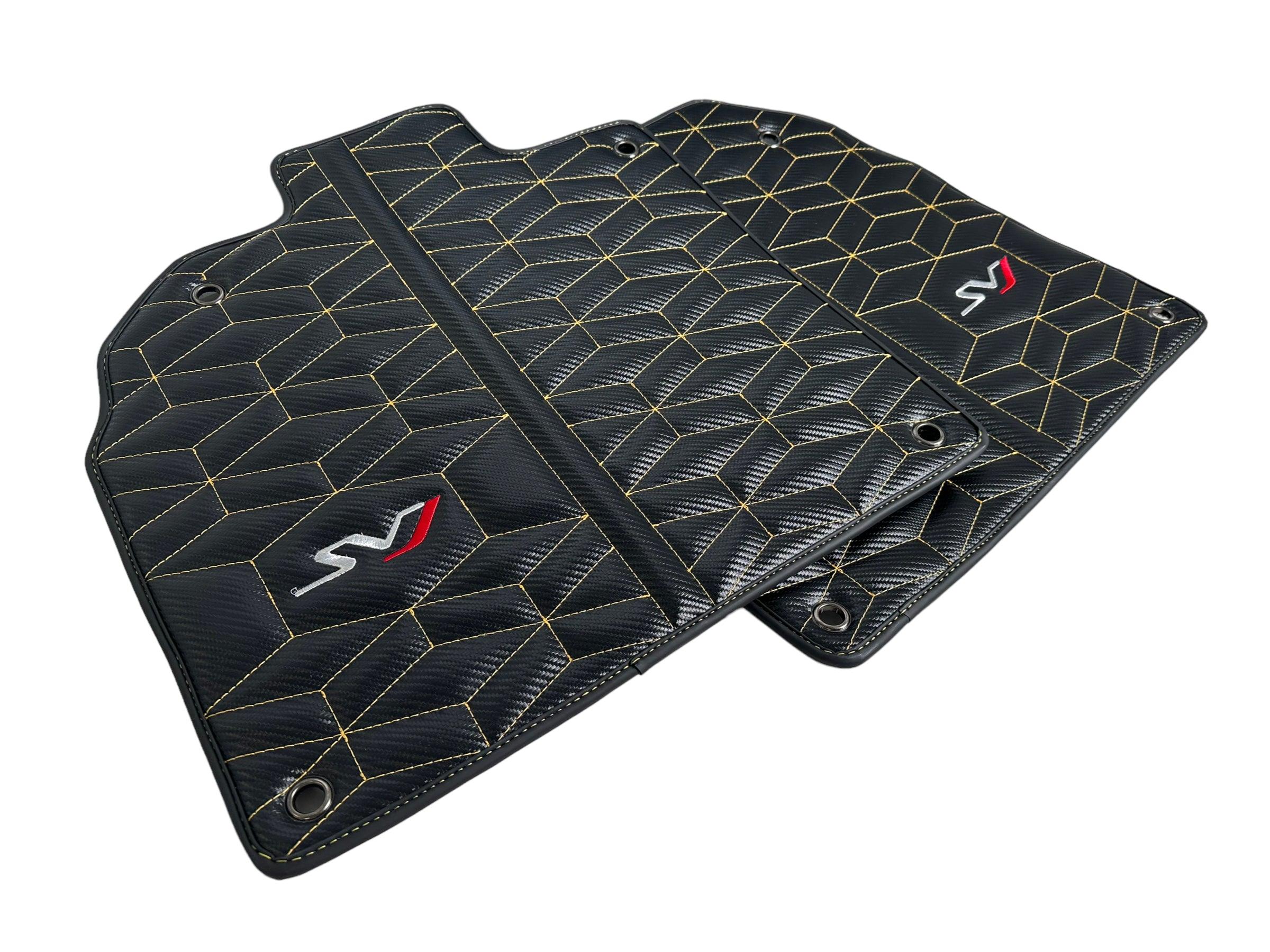 Carbon Leather Floor Mats for Lamborghini Aventador SVJ Limited Edition - AutoWin