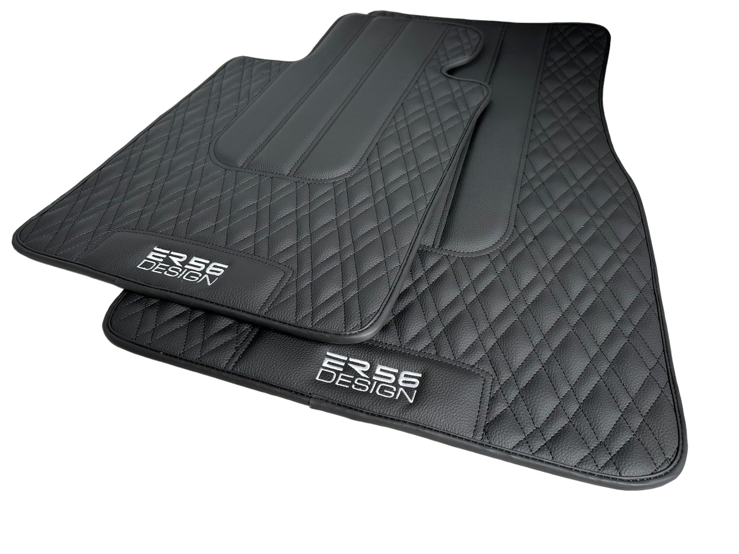 Floor Mats For BMW Z4 Series E85 Convertible (2003-2008) Black Leather Er56 Design - AutoWin