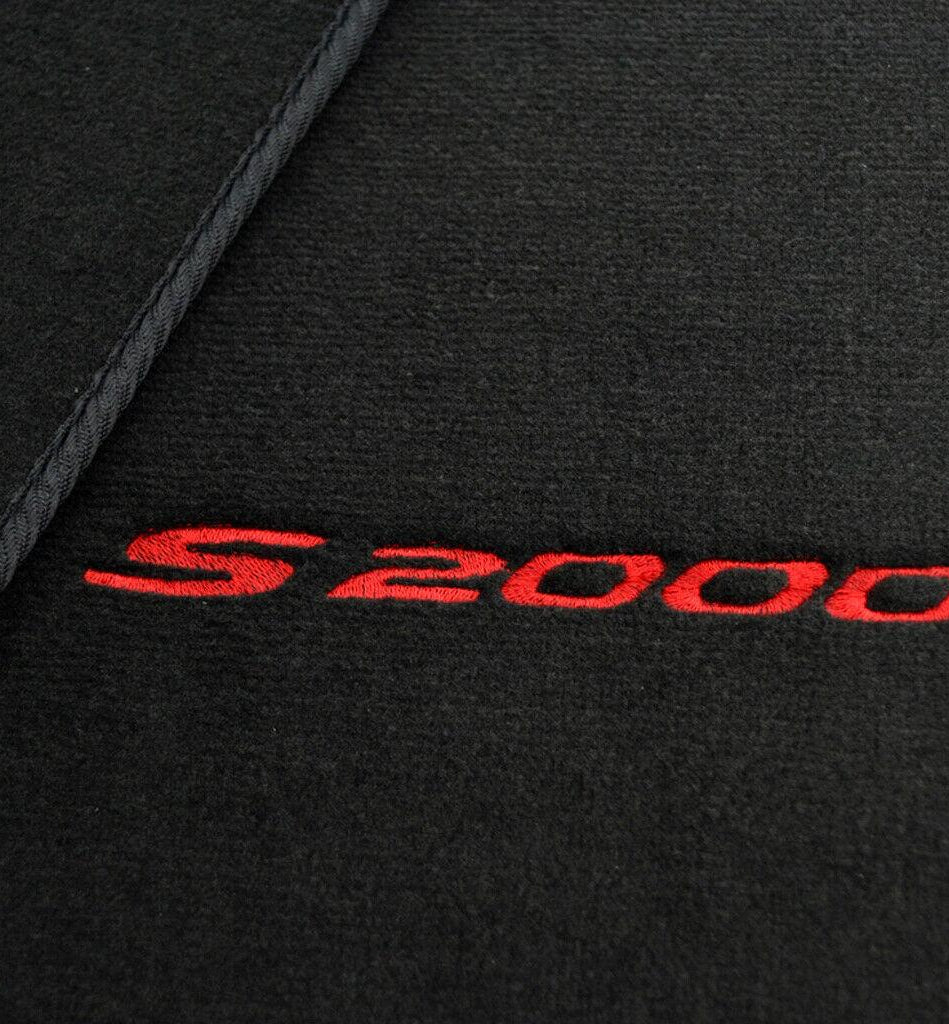 Floor Mats For Honda S2000 2000–2004 Black Tailored With Red S2000 Logo - AutoWin