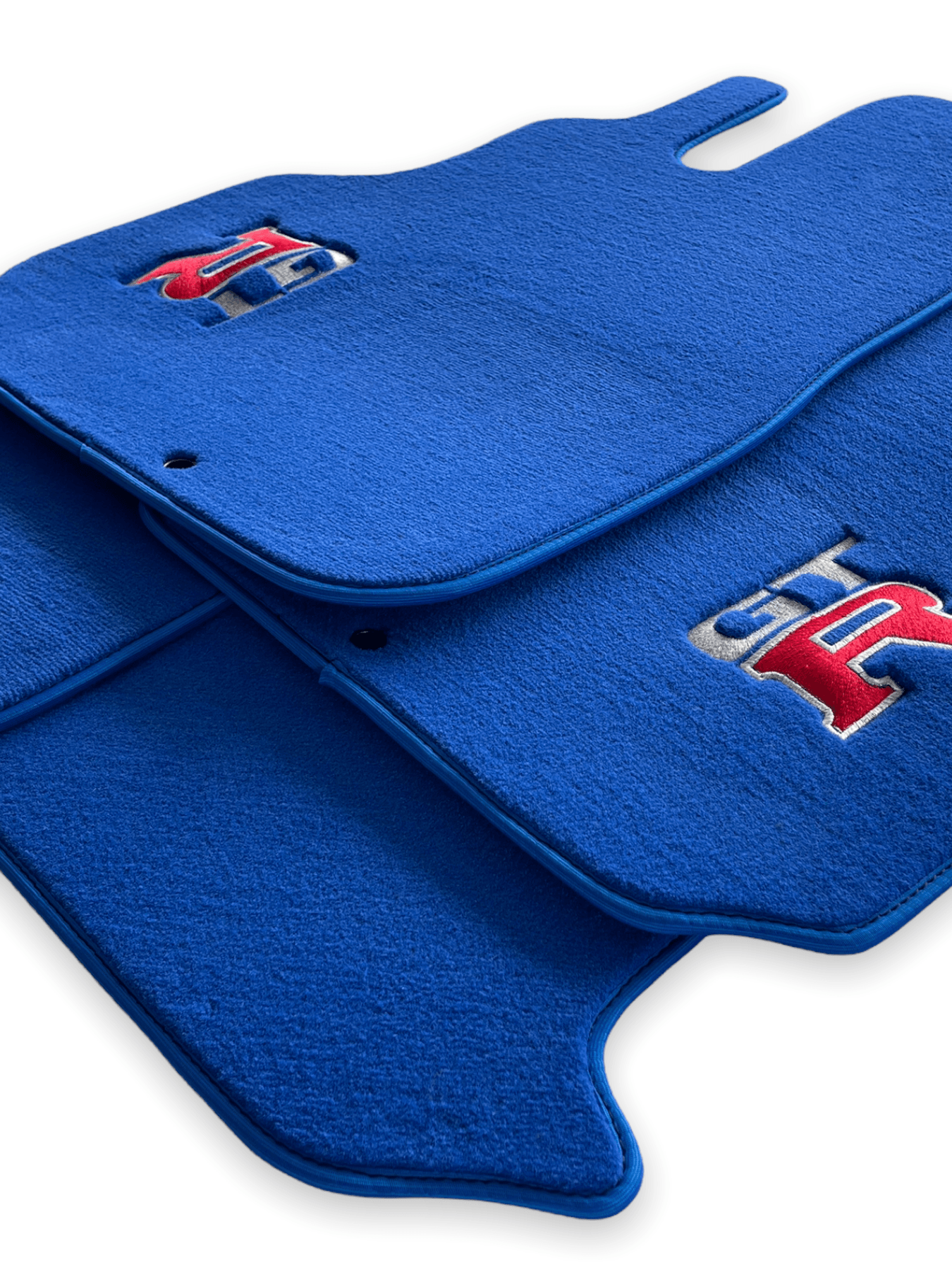 Floor Mats for Nissan GT-R Tailored Blue Carpets Set With GTR Emblem - AutoWin