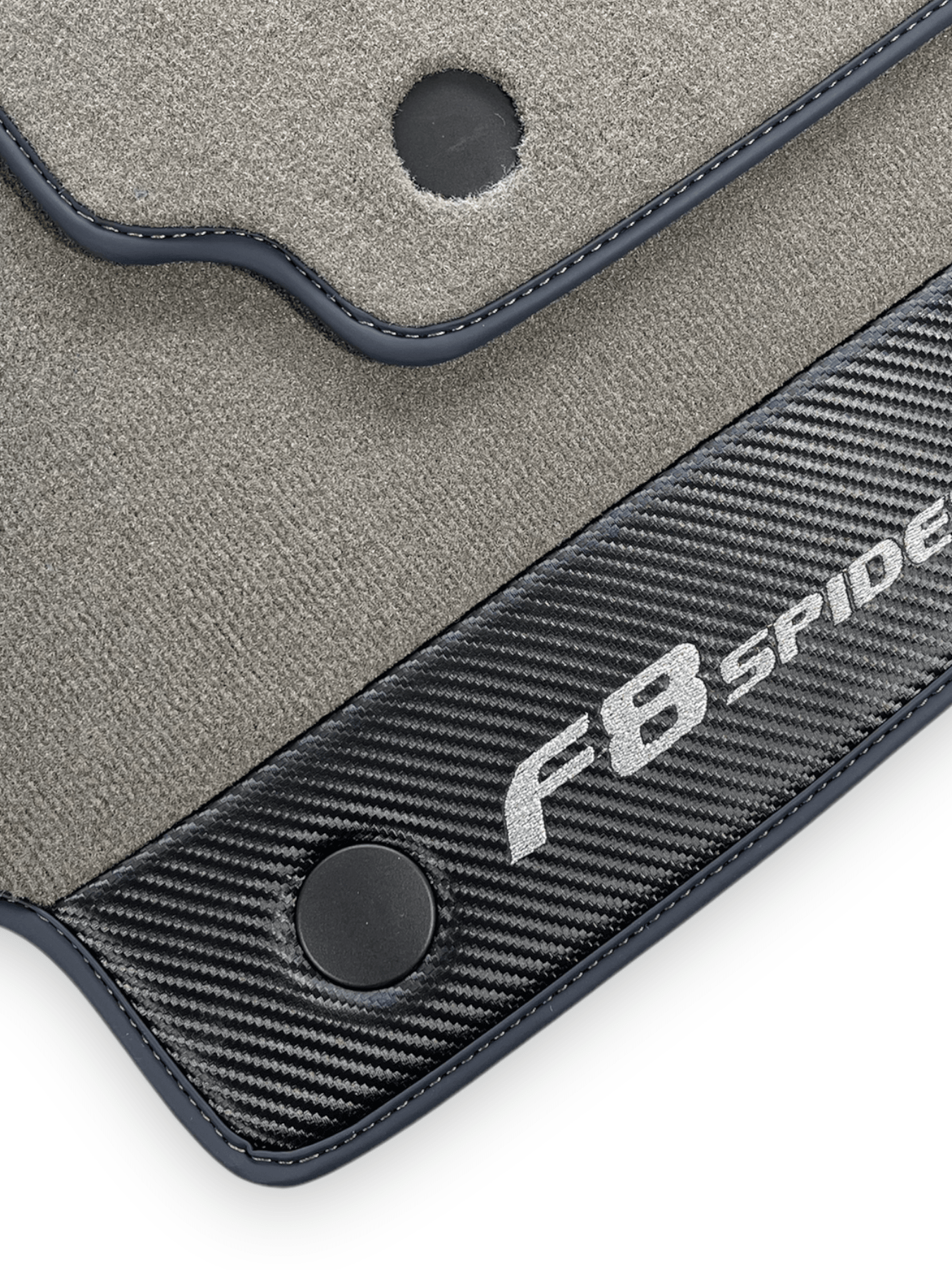 Gray Floor Mats For Ferrari F8 Spider 2019-2022 With Carbon Fiber Leather - AutoWin