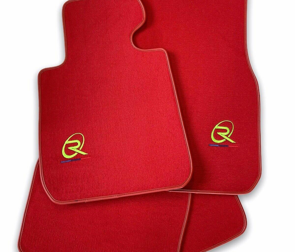 Red Floor Mats For BMW 3 Series E36 4-door Sedan ROVBUT Brand Tailored Set Perfect Fit Green SNIP Collection - AutoWin
