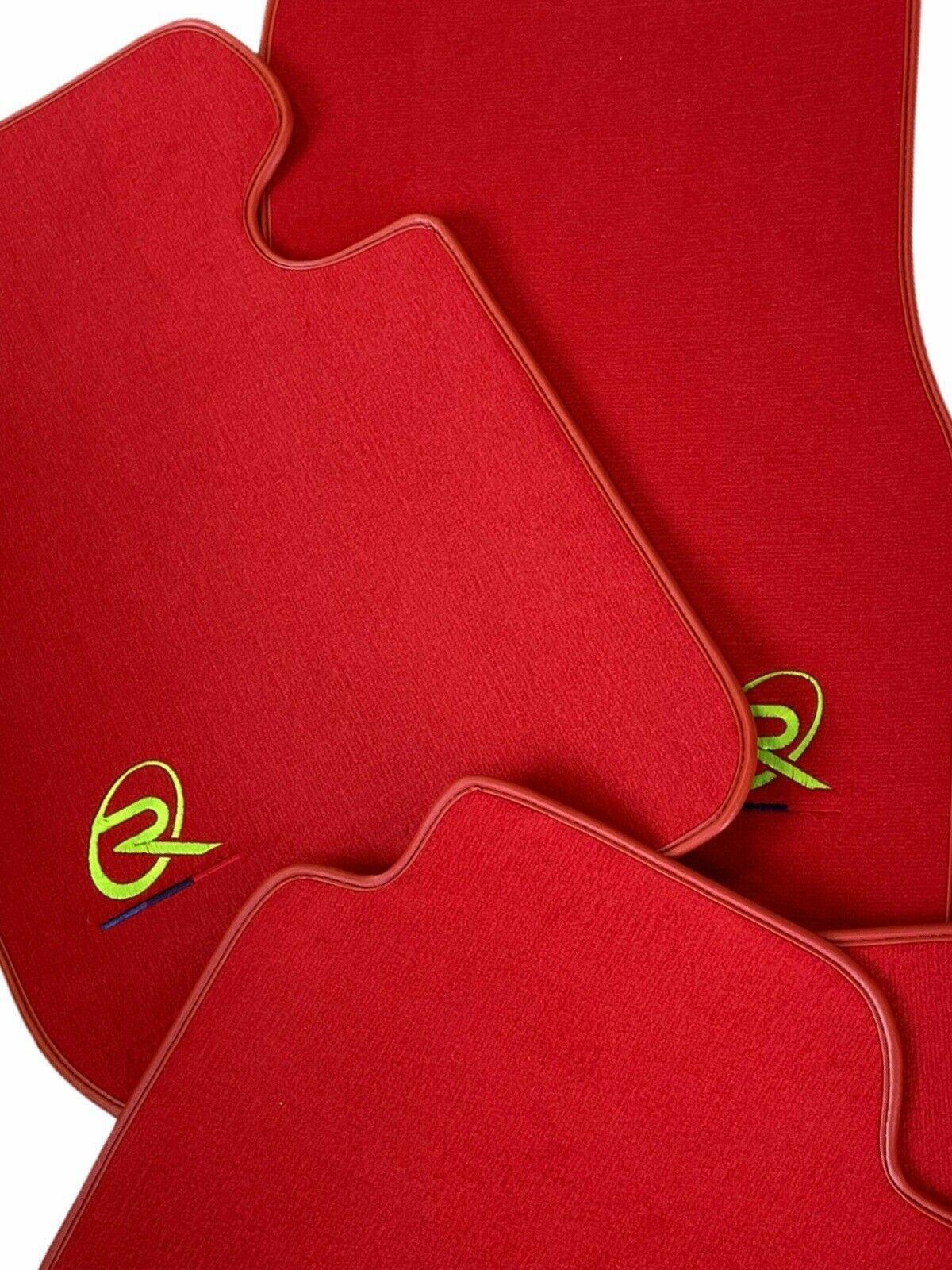 Red Floor Mats For BMW 3 Series E36 Convertible ROVBUT Brand Tailored Set Perfect Fit Green SNIP Collection - AutoWin