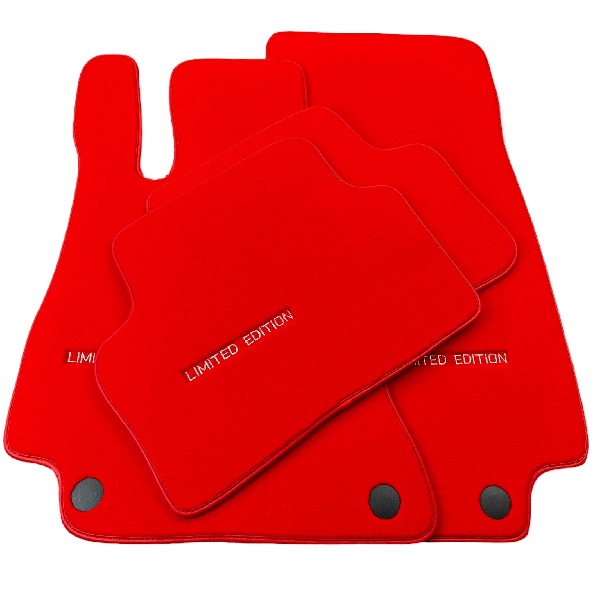 Red Floor Mats For Mercedes Benz S-Class C126 Coupe (1981-1991) | Limited Edition