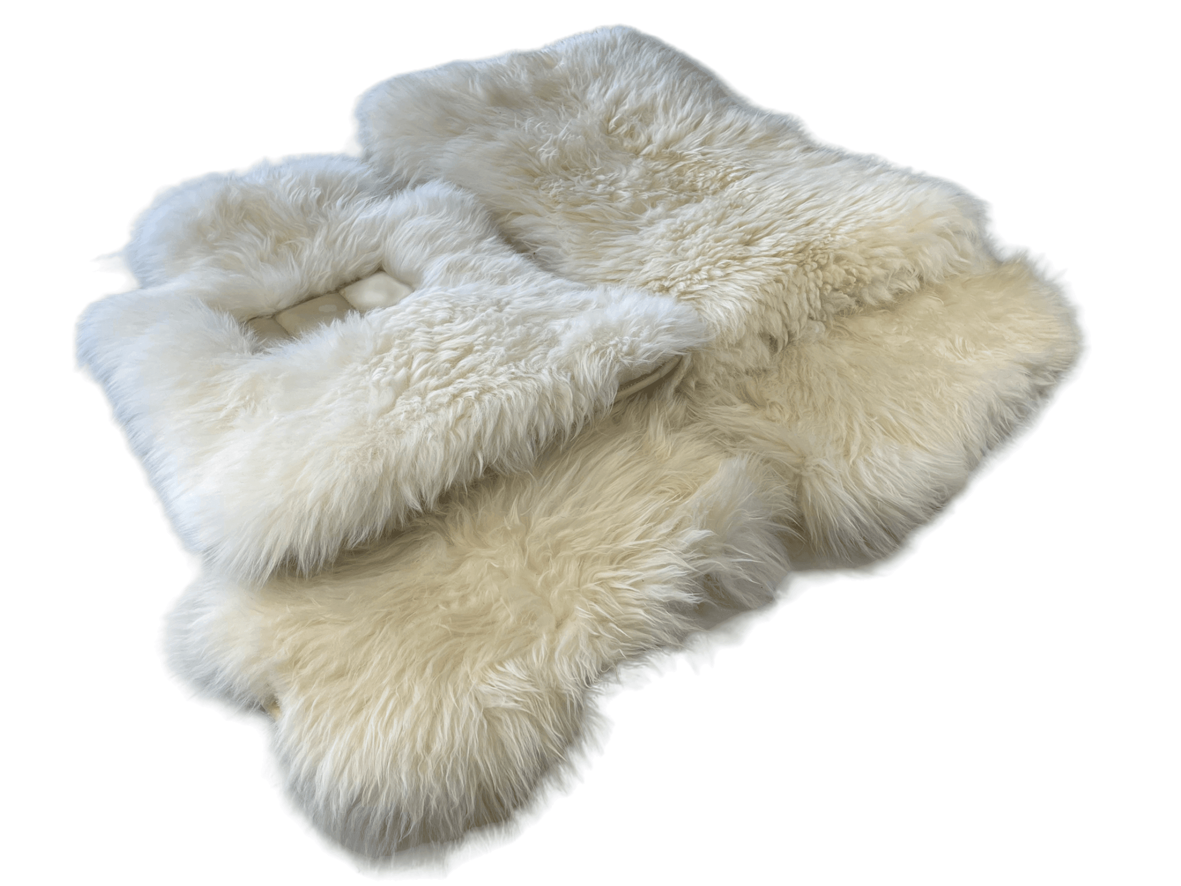 White Sheepskin Floor Mats For Rolls Royce Phantom Drophead Coupe 2007–2016 - AutoWin