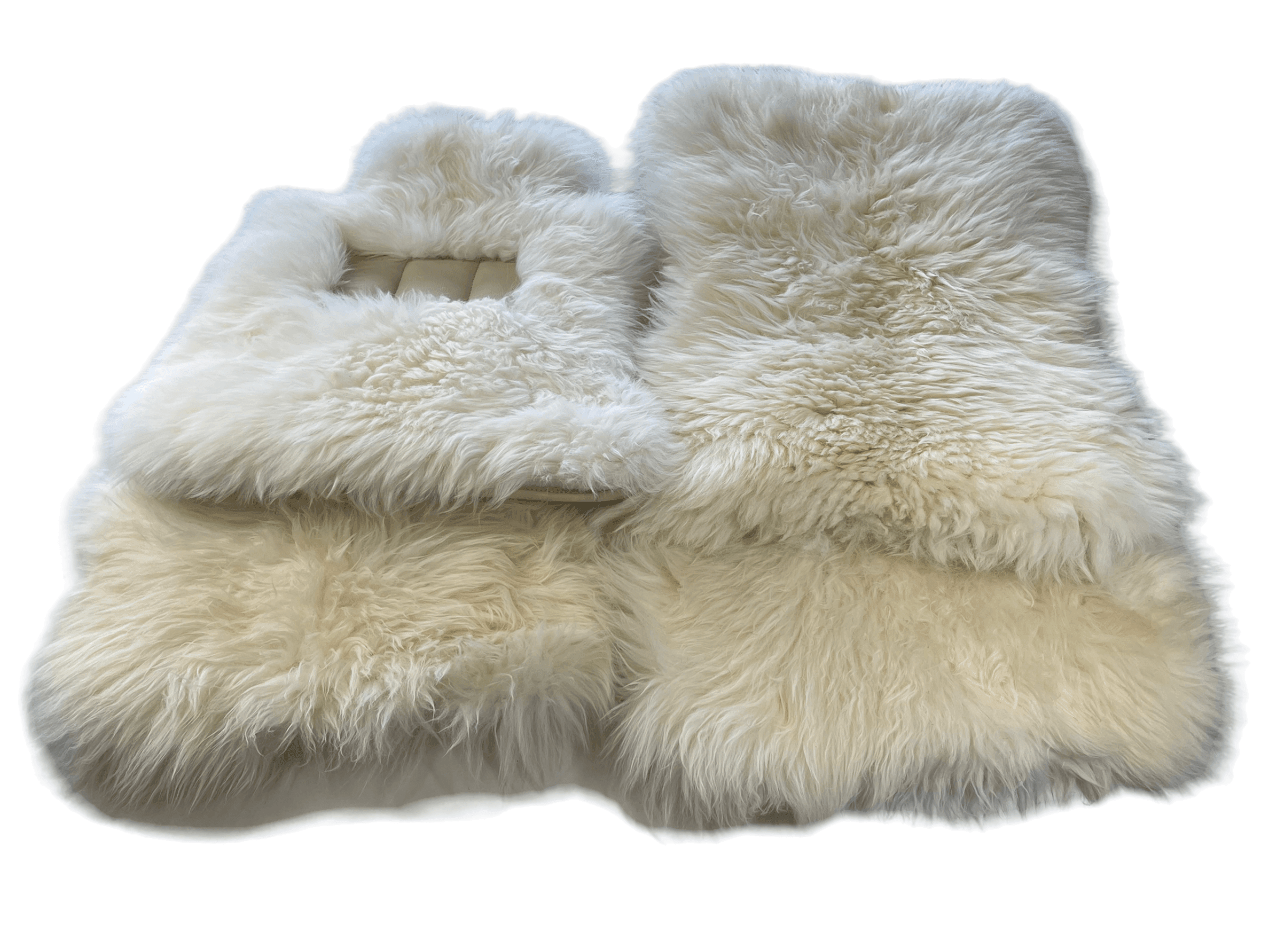 White Sheepskin Floor Mats For Rolls Royce Phantom Drophead Coupe 2007–2016 - AutoWin