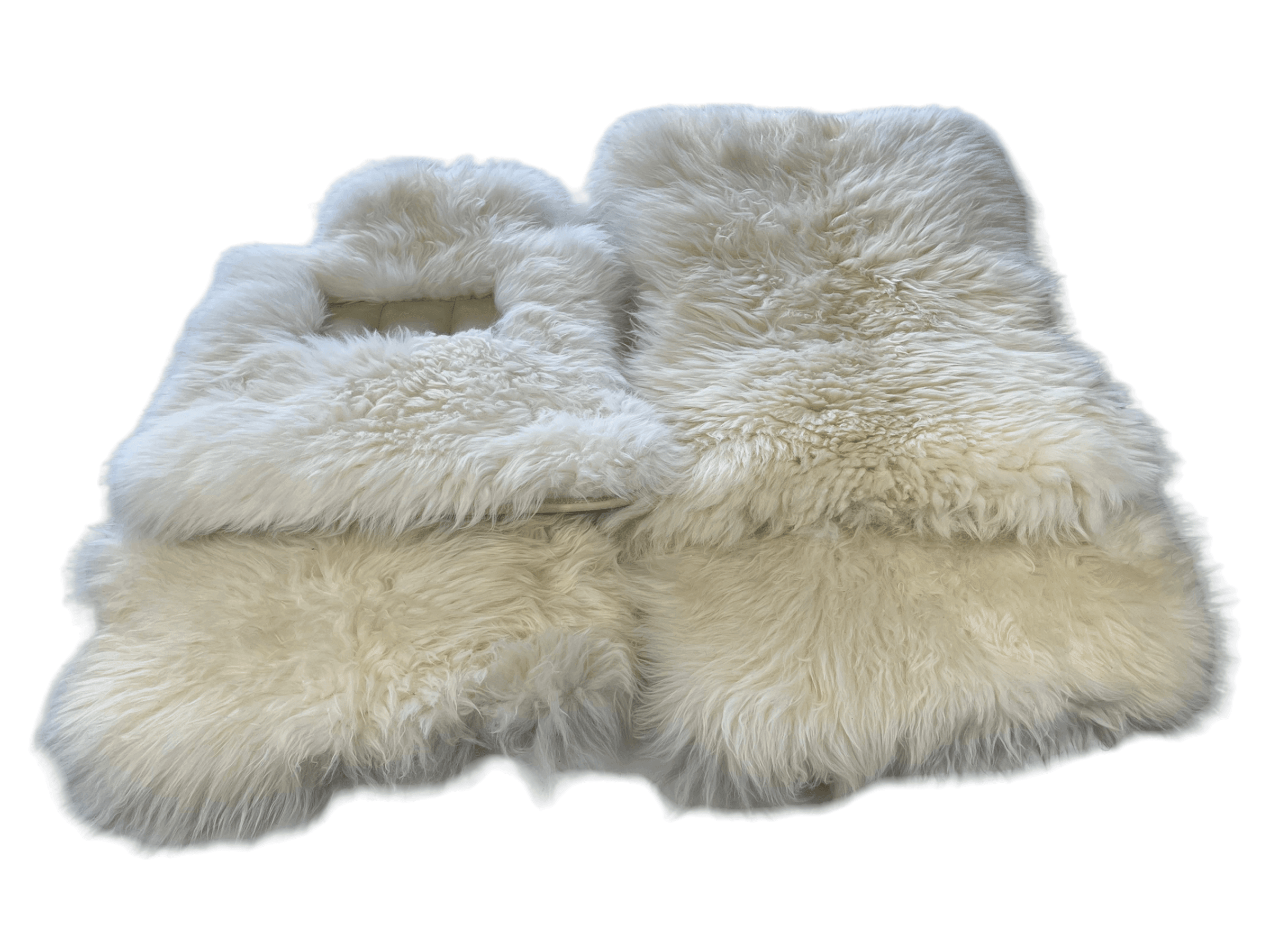 White Sheepskin Floor Mats For Rolls Royce Phantom Drophead Coupe 2007–2016 - AutoWin